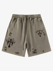 American Retro Cross Cut Hole Shorts