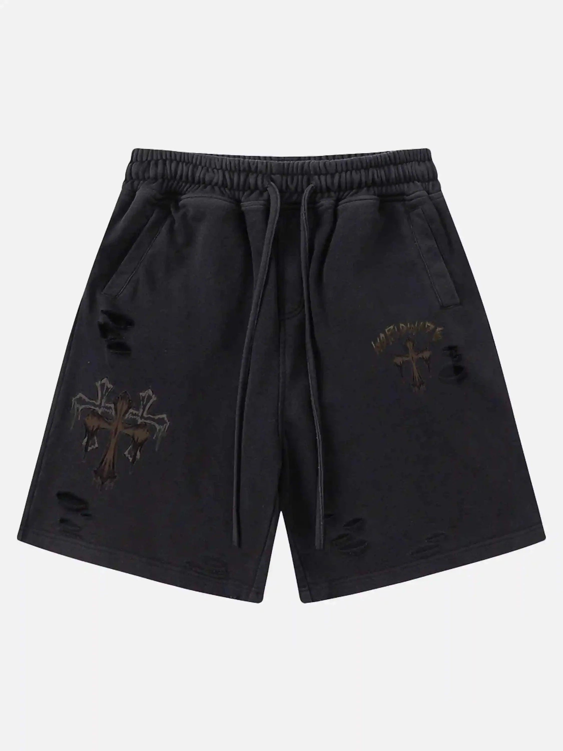 American Retro Cross Cut Hole Shorts