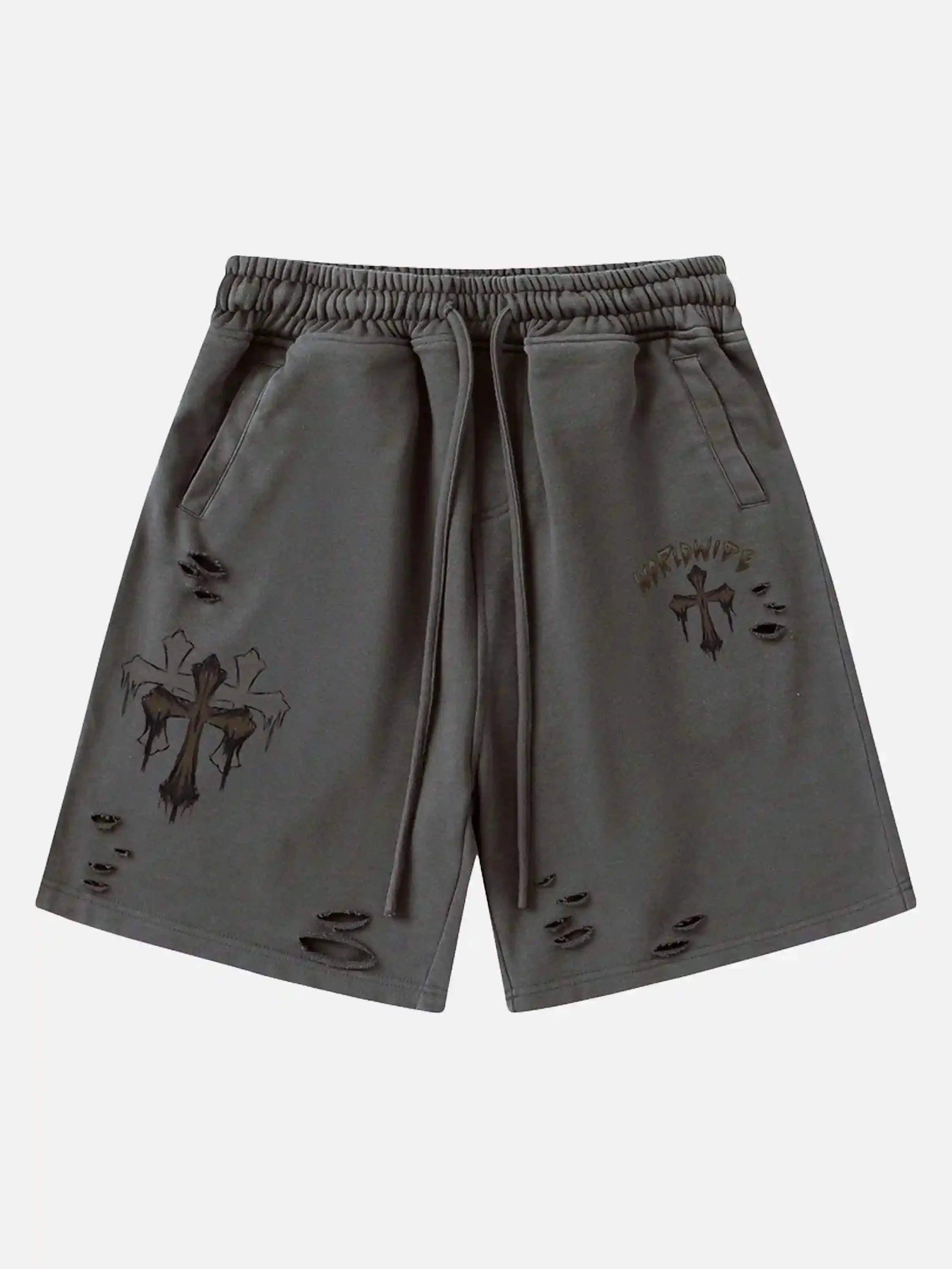 American Retro Cross Cut Hole Shorts