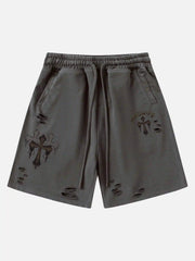 American Retro Cross Cut Hole Shorts