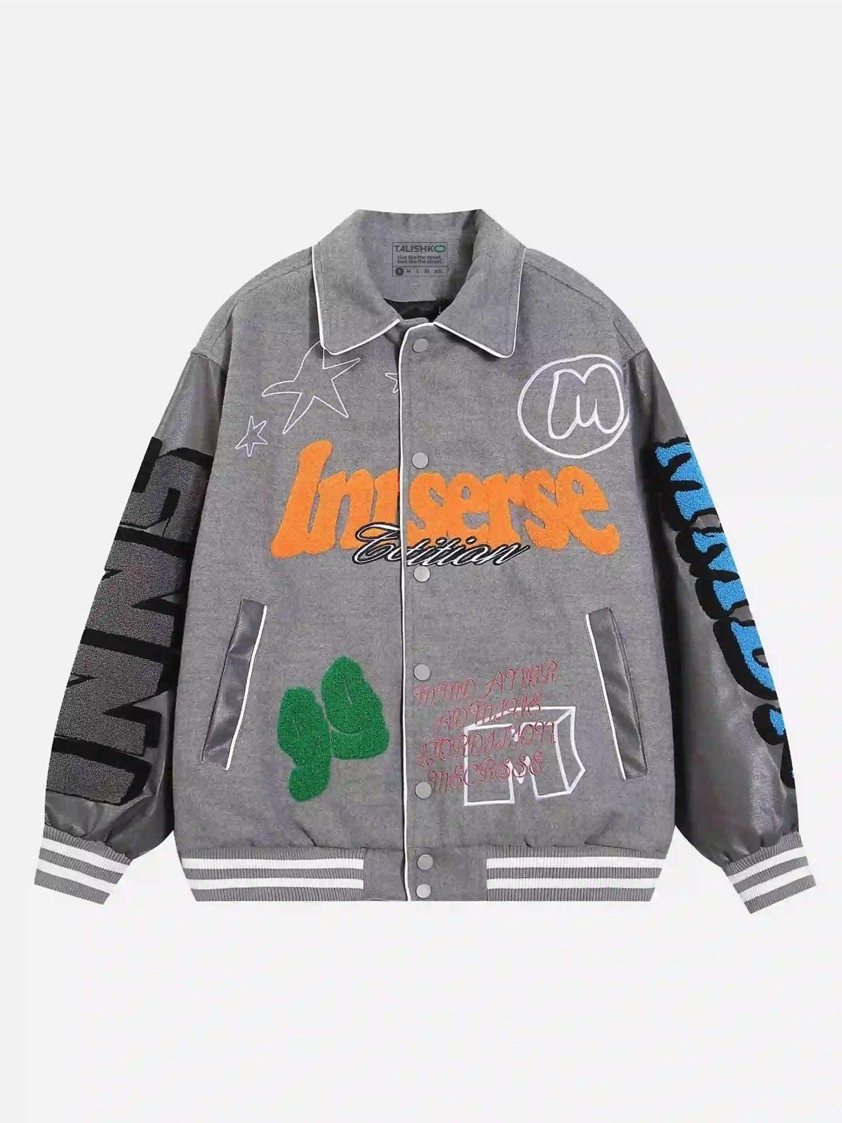 American Retro Woolen Baseball Jacket