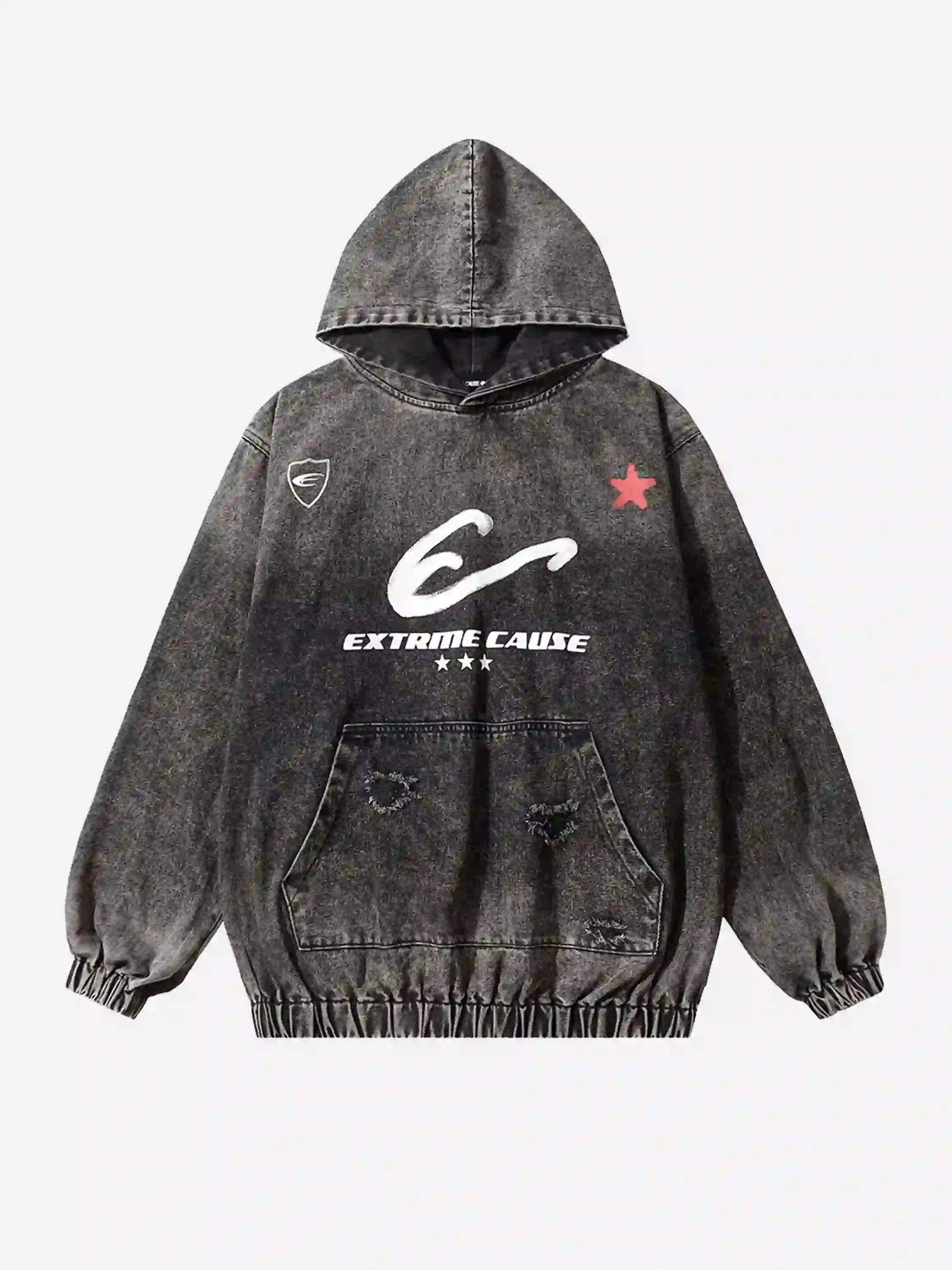 American Street Gradient Denim Hoodie