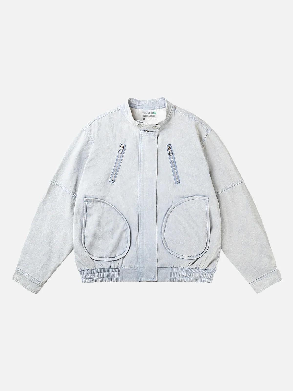 American Street Style Washed Faded Short Jacket