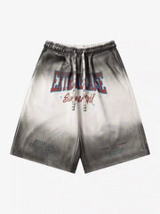 American Style Distressed Gradient Print Shorts