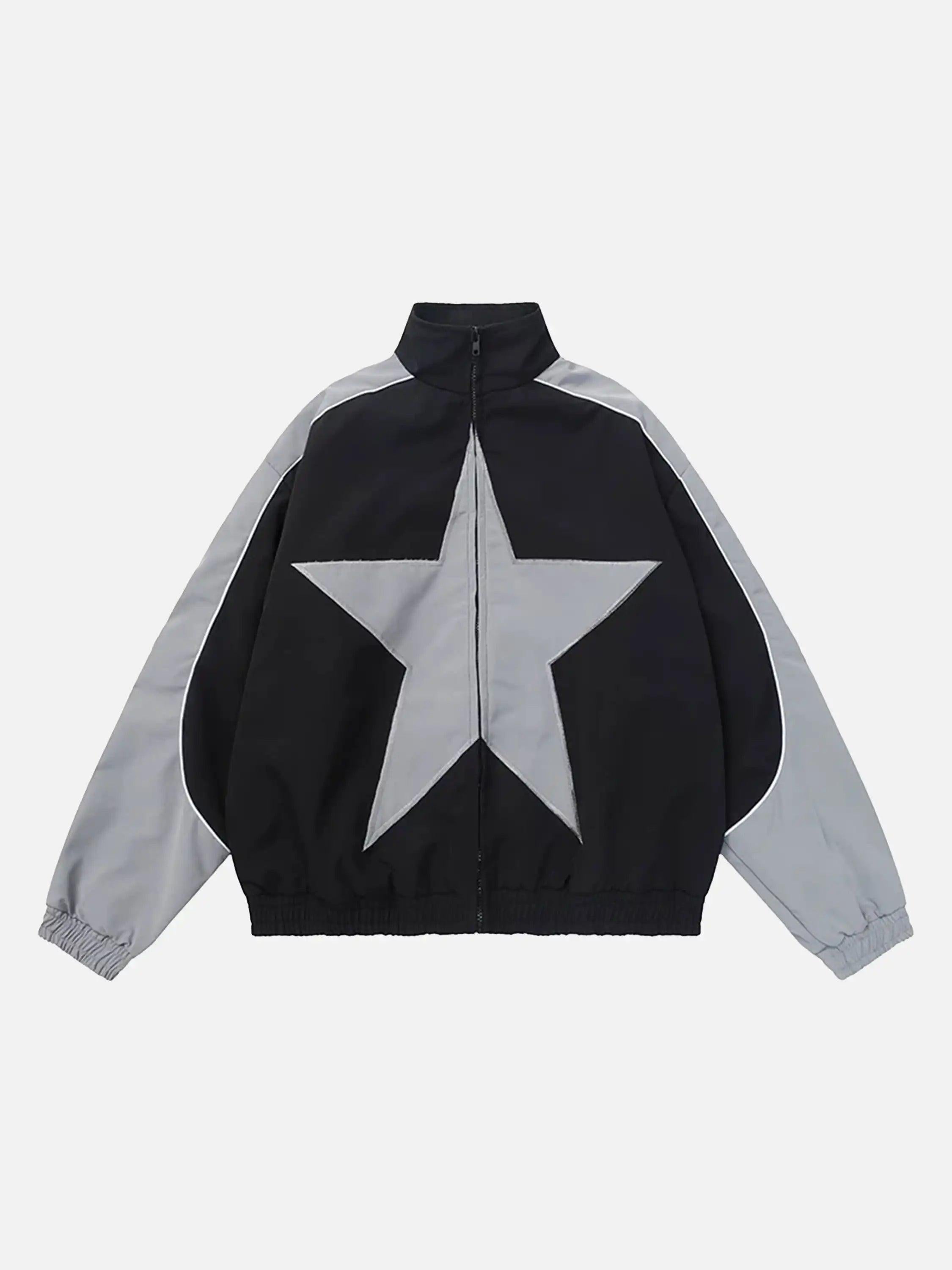 American Style Patchwork Five-Pointed Star Jacket