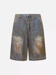 American Style Wasteland Style Wide-Leg Denim Jorts