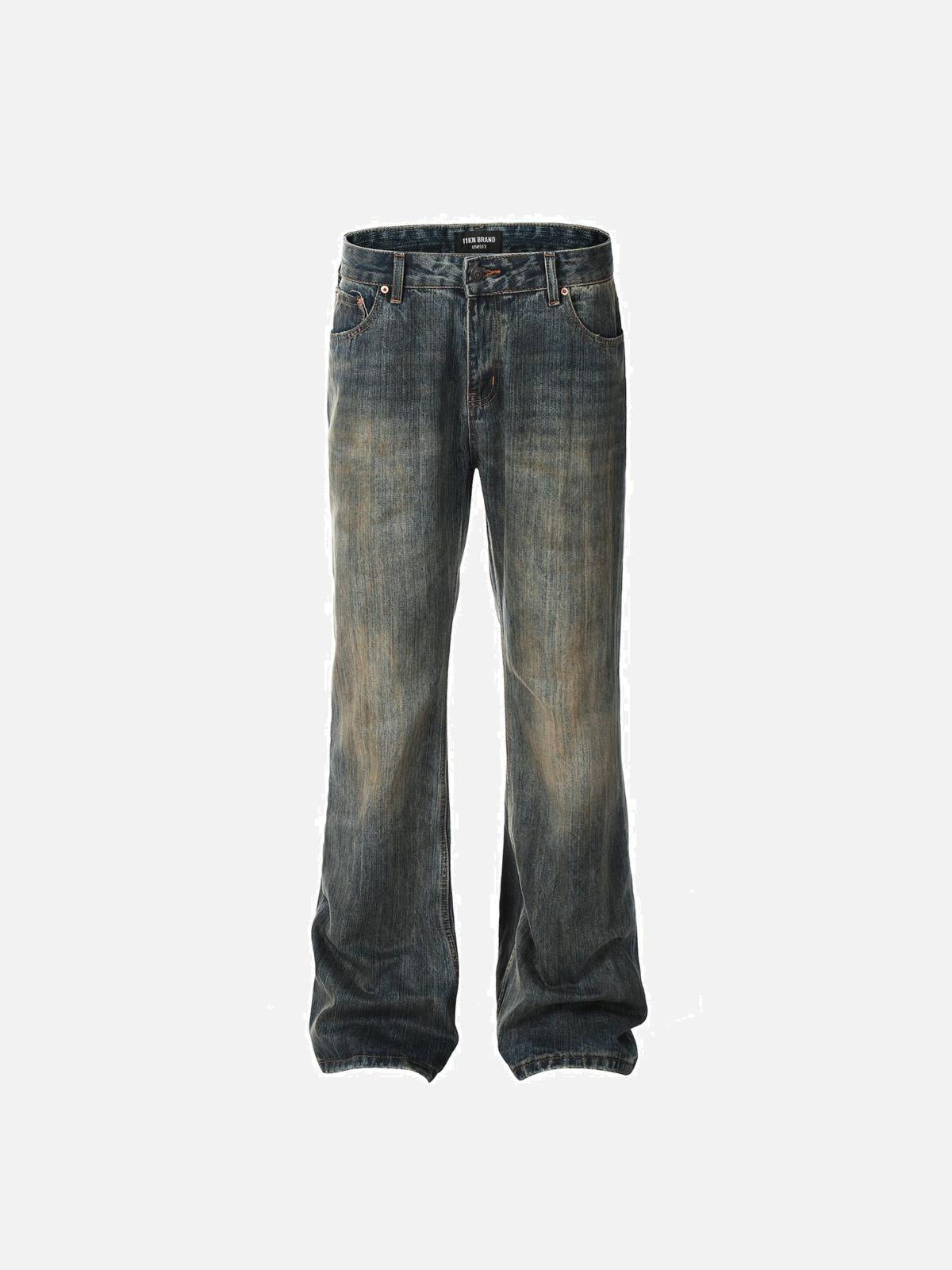 Bamboo Texture Flared Jeans