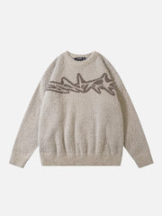 Barbed Jacquard Knitted Sweater