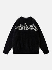 Barbed Jacquard Knitted Sweater