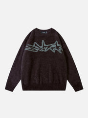 Barbed Jacquard Knitted Sweater