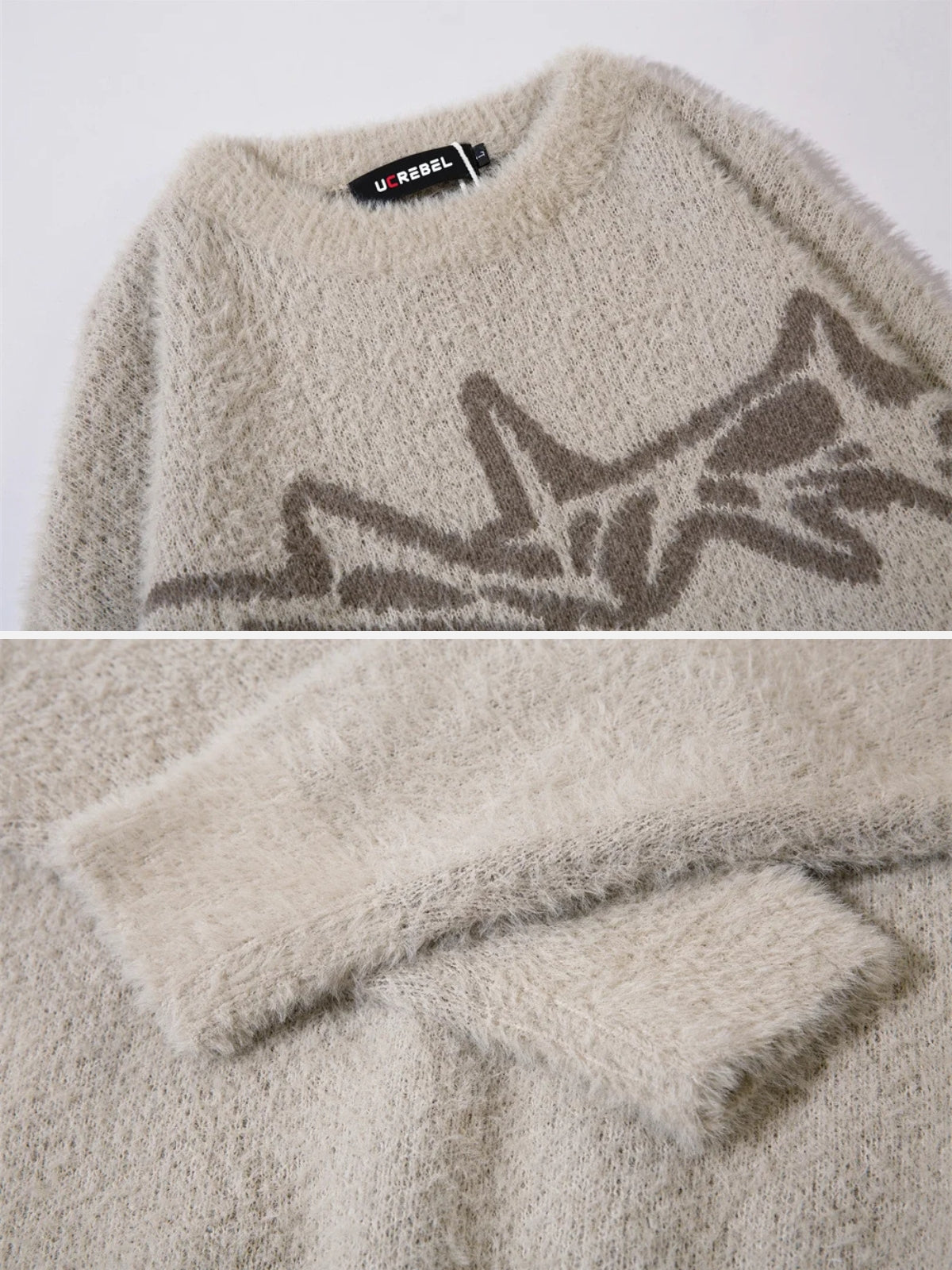 Barbed Jacquard Knitted Sweater