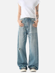 Basic Distressed Loose Jeans