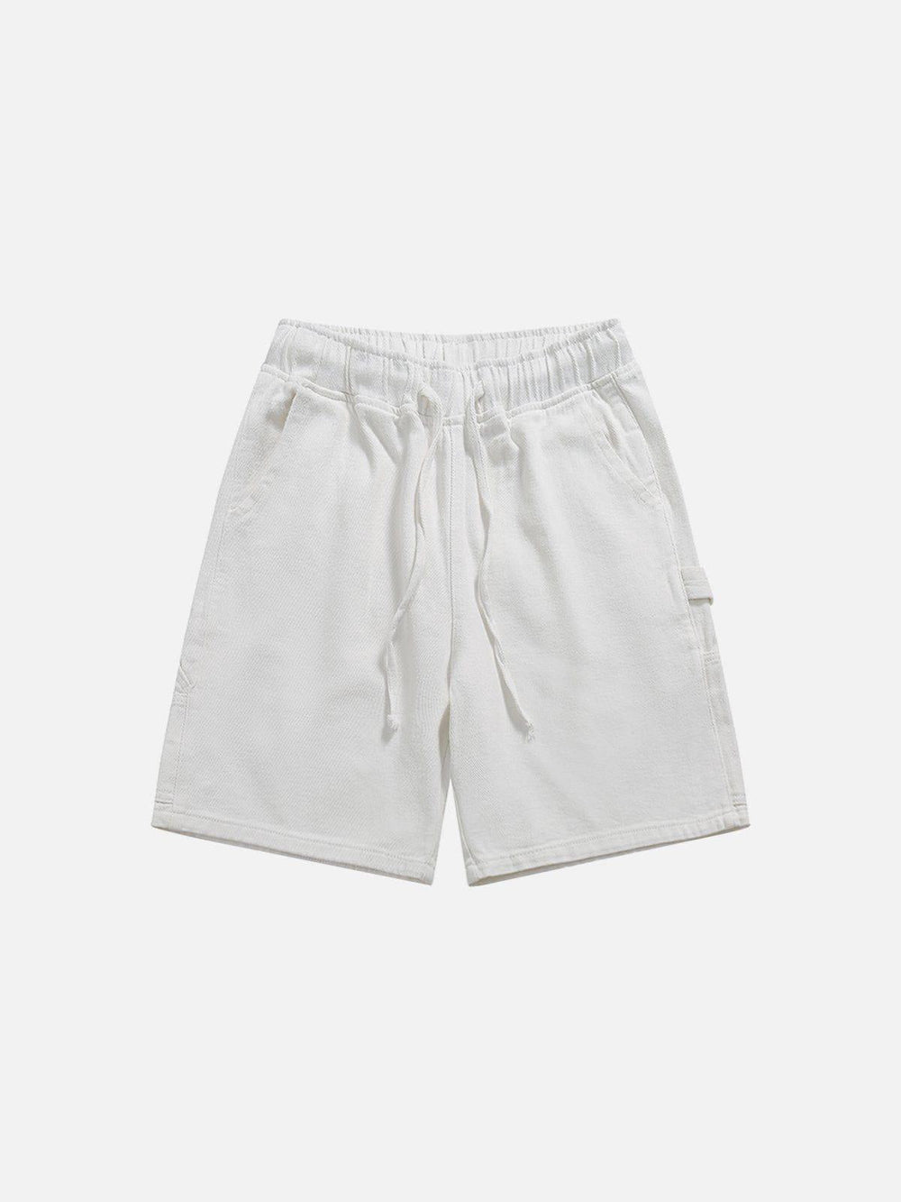 Washed White Drawstring Basic Drawstring Washed Jorts – Loczu