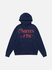 Basic Letter Print Fleece Hoodie