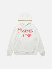 Basic Letter Print Fleece Hoodie
