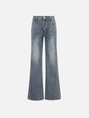 Basic Washed Low-Rise Jeans