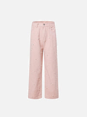 Beaded Straight Jeans