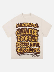 Bear Letter Print Hip Hop Short Sleeve T-Shirt