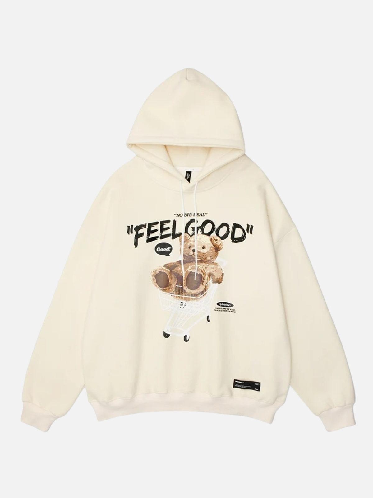 Bear Shopping Cart Print Hoodie