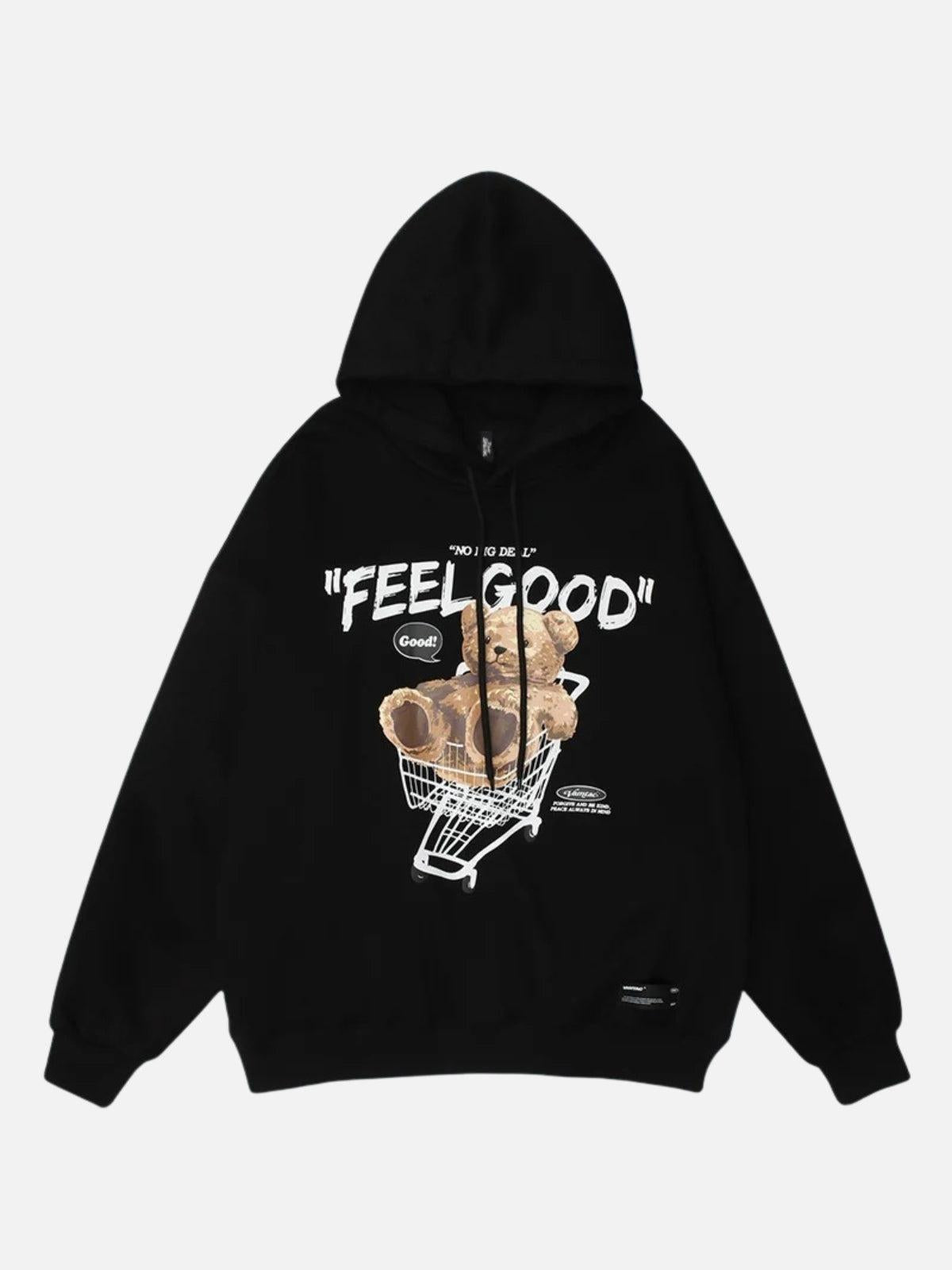 Bear Shopping Cart Print Hoodie