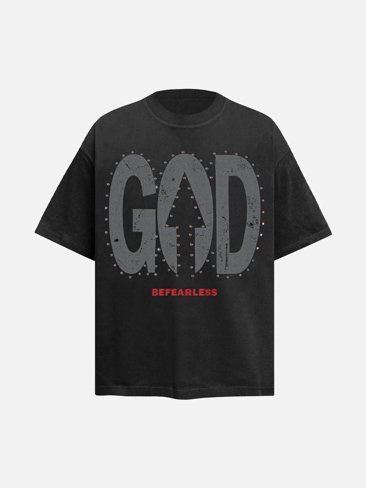 "BEFEARLESS" Print Slogan T-Shirt