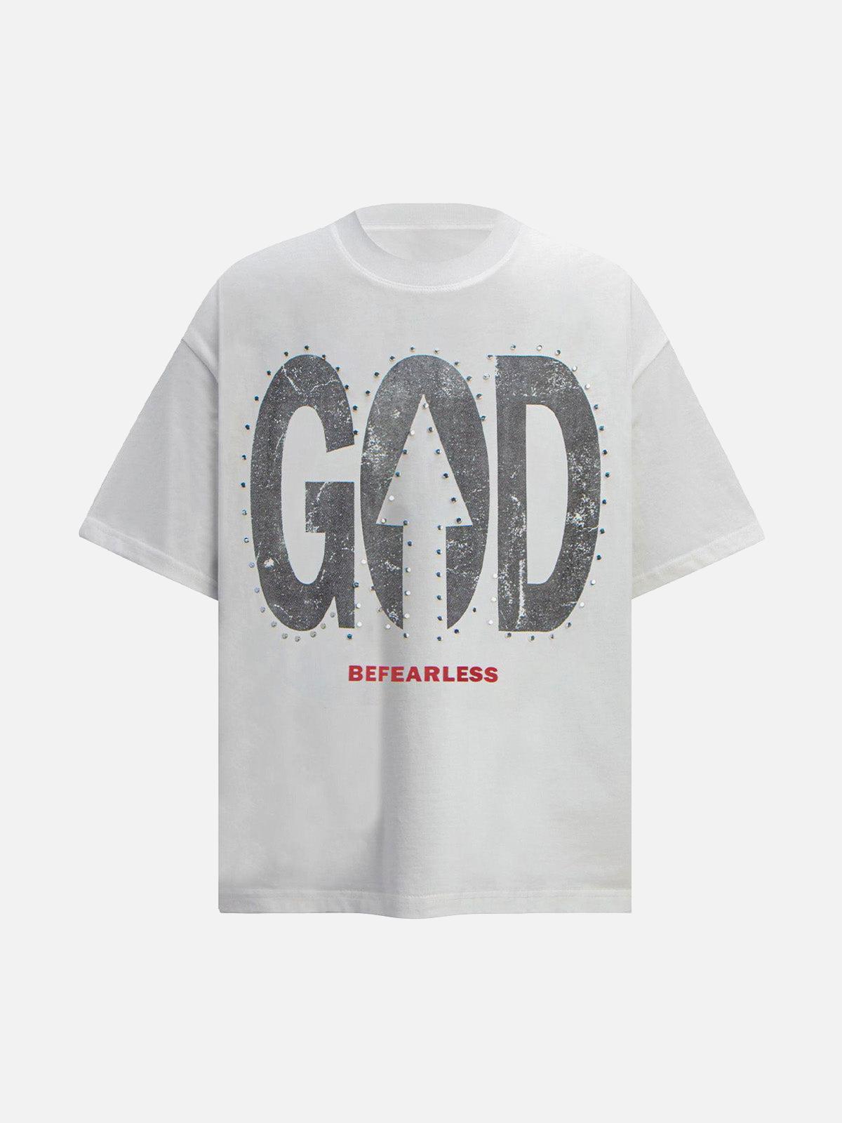 "BEFEARLESS" Print Slogan T-Shirt