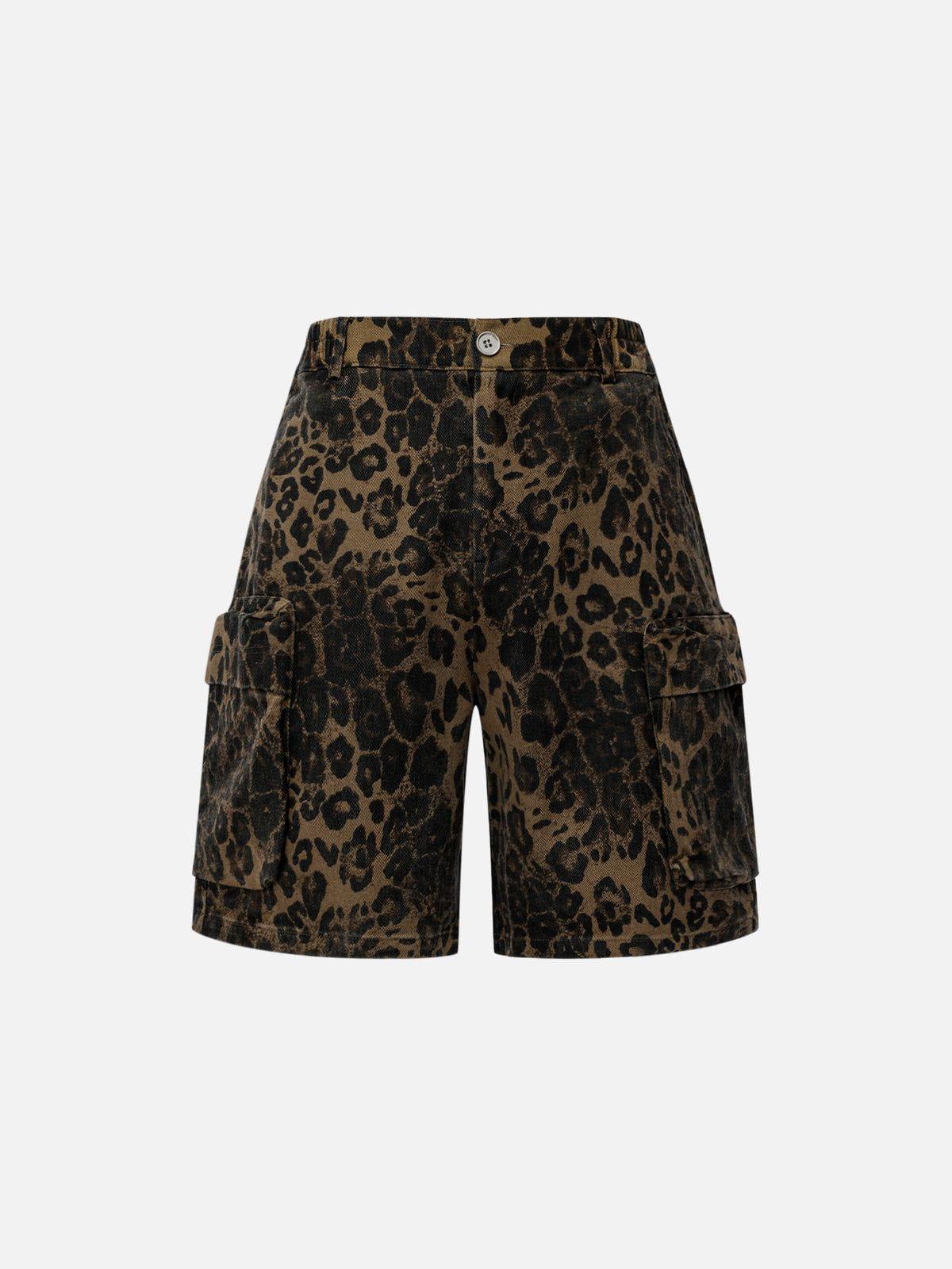 Big Pocket Leopard Print Shorts