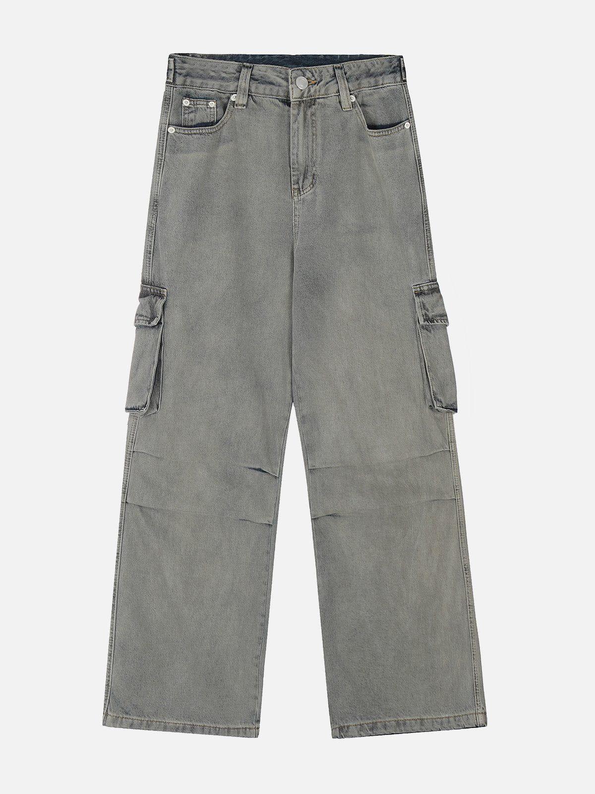 Big Pocket Wrinkle Loose Jeans