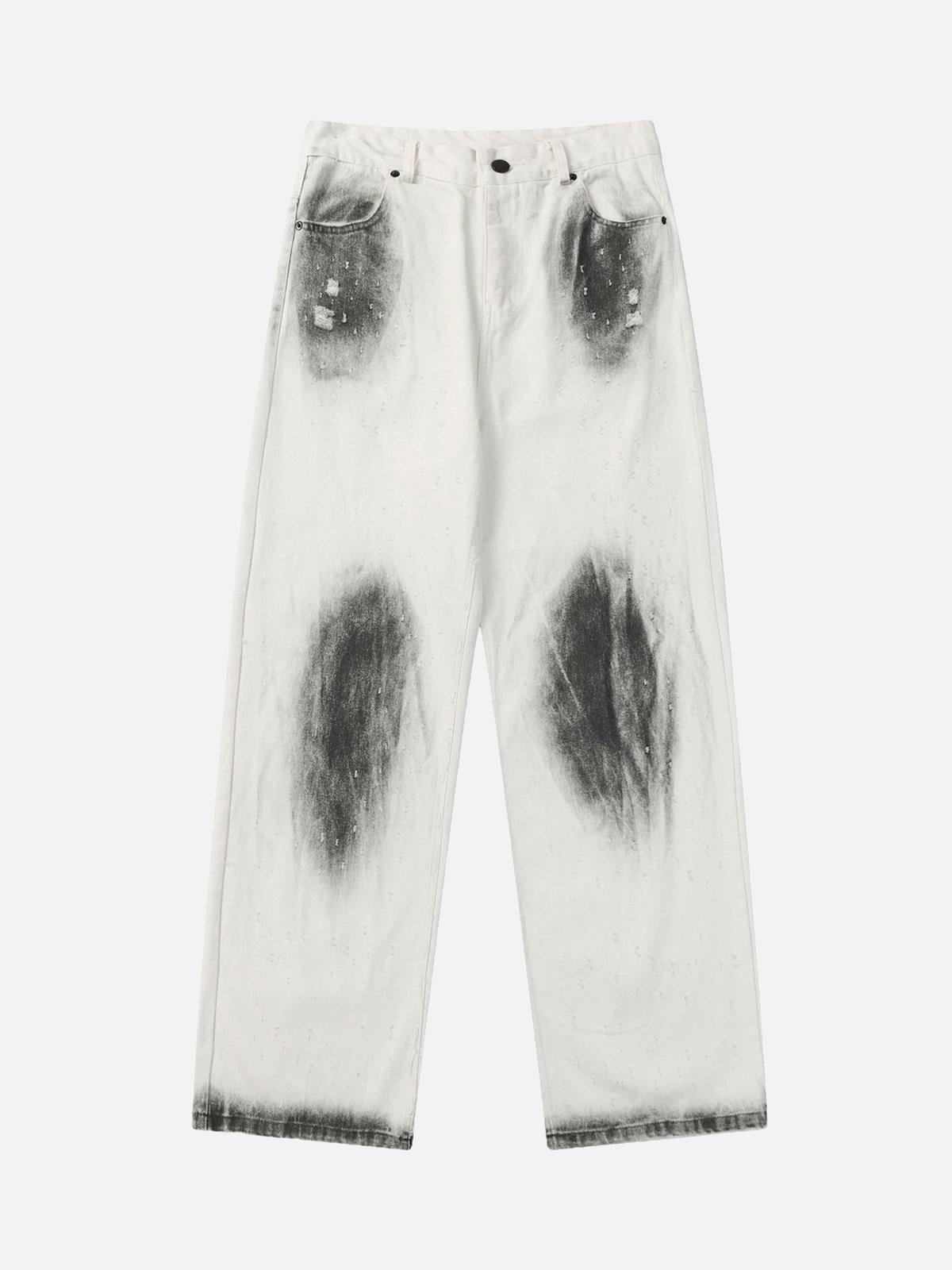 Black Stains Washed Jeans