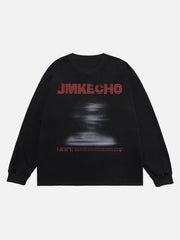 Blurred Silhouette Print Long Sleeve T-Shirt