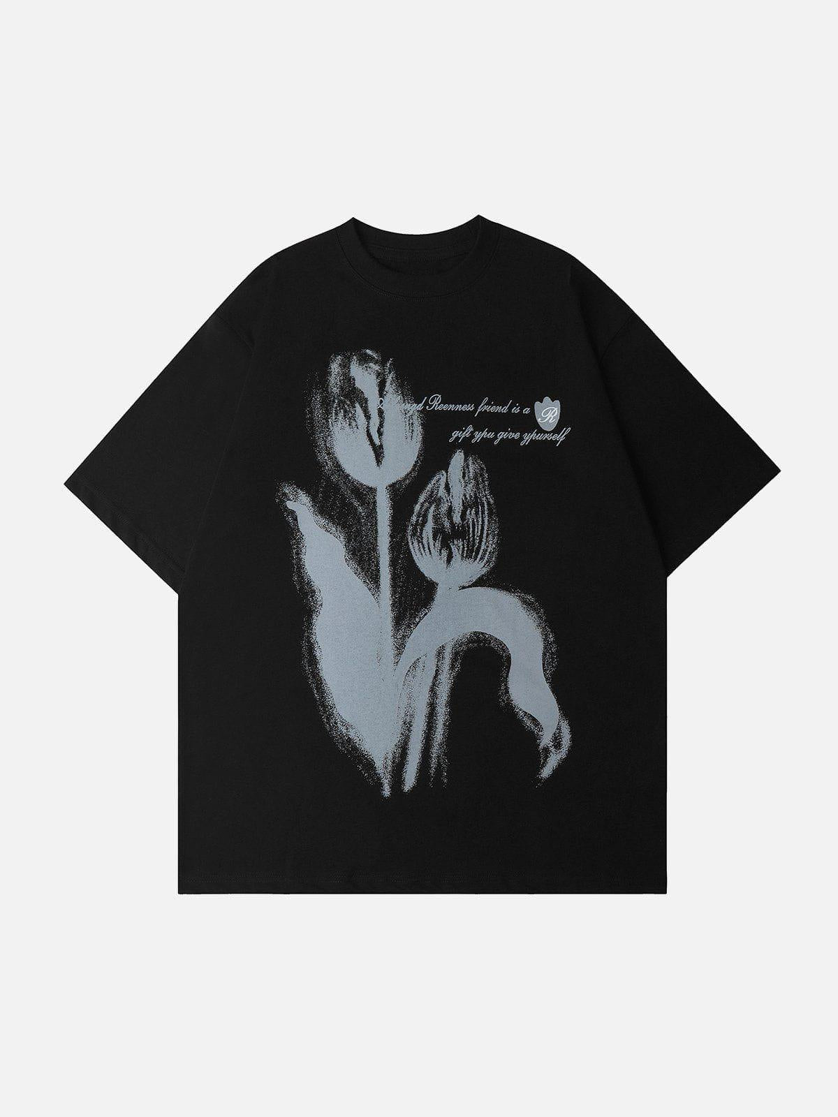 Blurring Tulip Print Tee