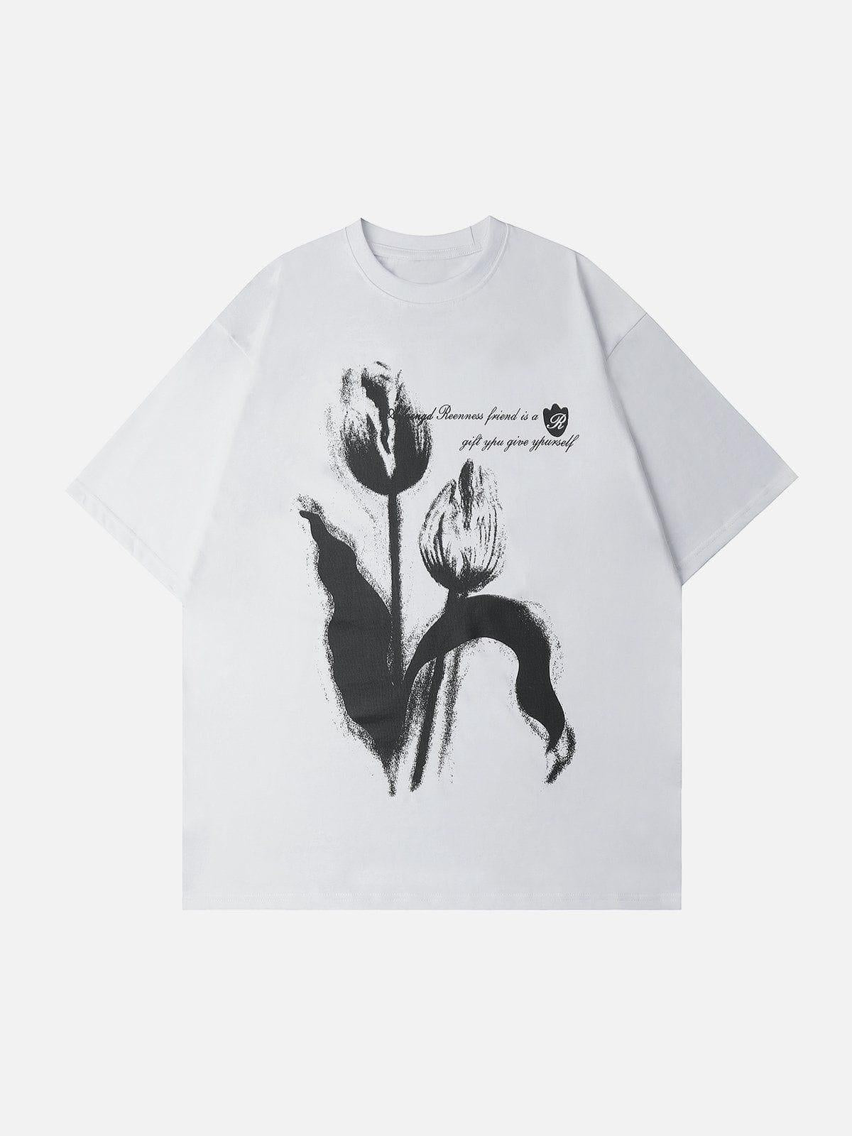 Blurring Tulip Print Tee