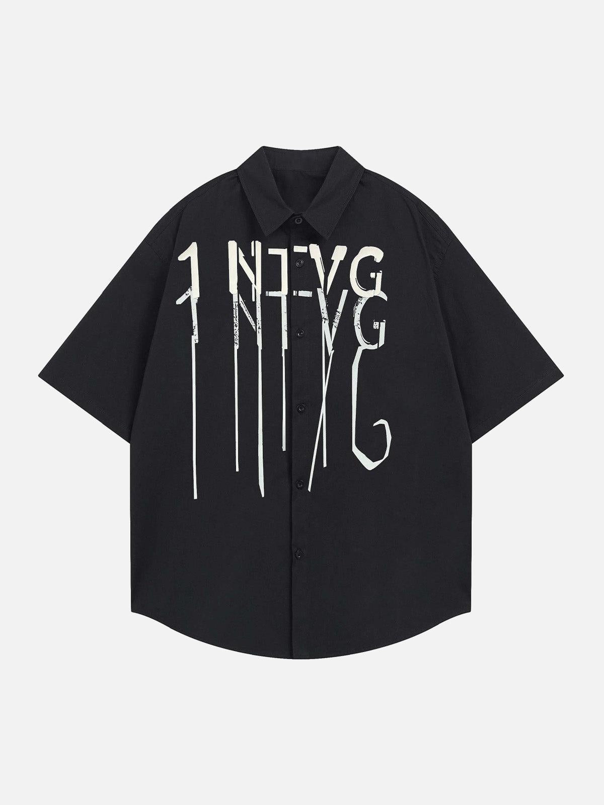 Bold Letter Graphic Short-Sleeve Shirt