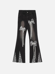 Bow Butterfly Washed Jeans