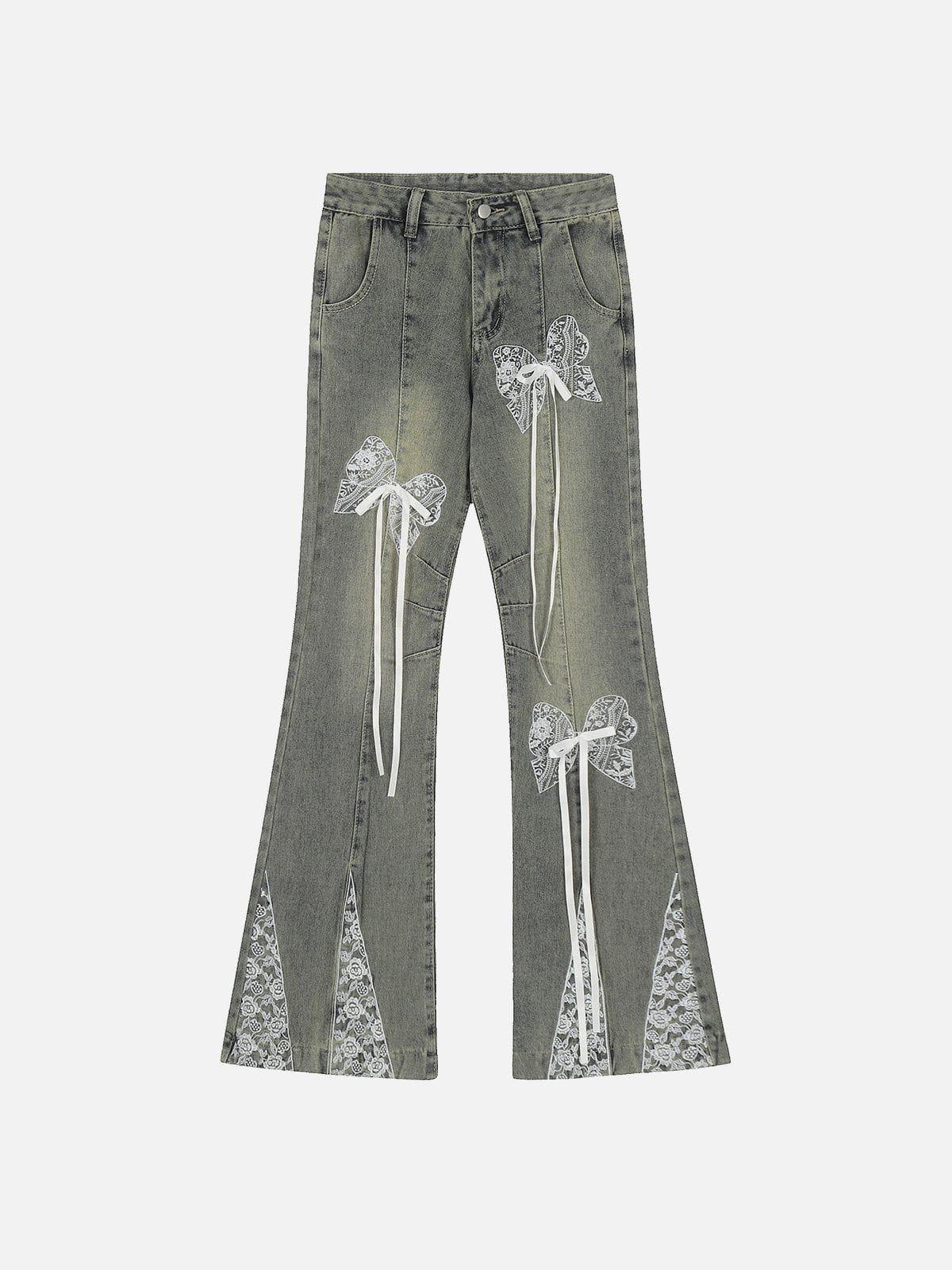 Bow Butterfly Washed Jeans