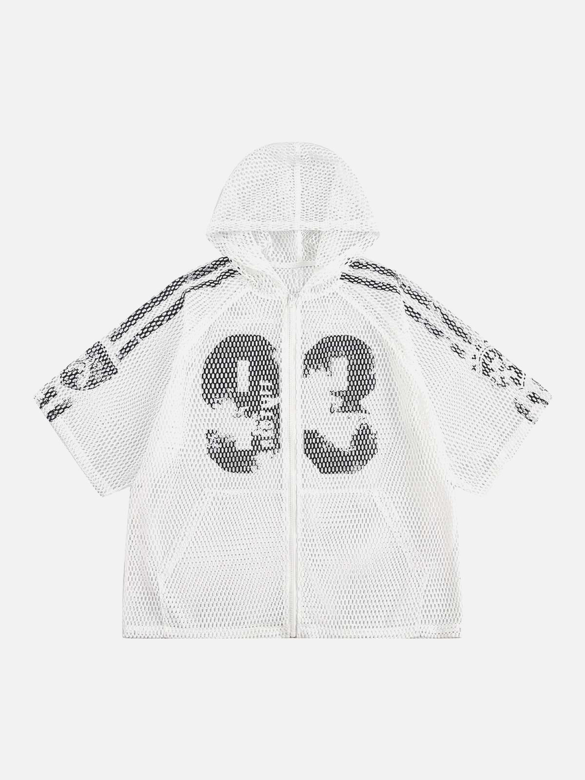 Breathable Mesh Hooded Snake Print Jersey T-Shirt
