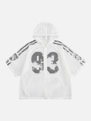Breathable Mesh Hooded Snake Print Jersey T-Shirt