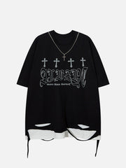 Broken Hole Fake Two Pieces Tee
