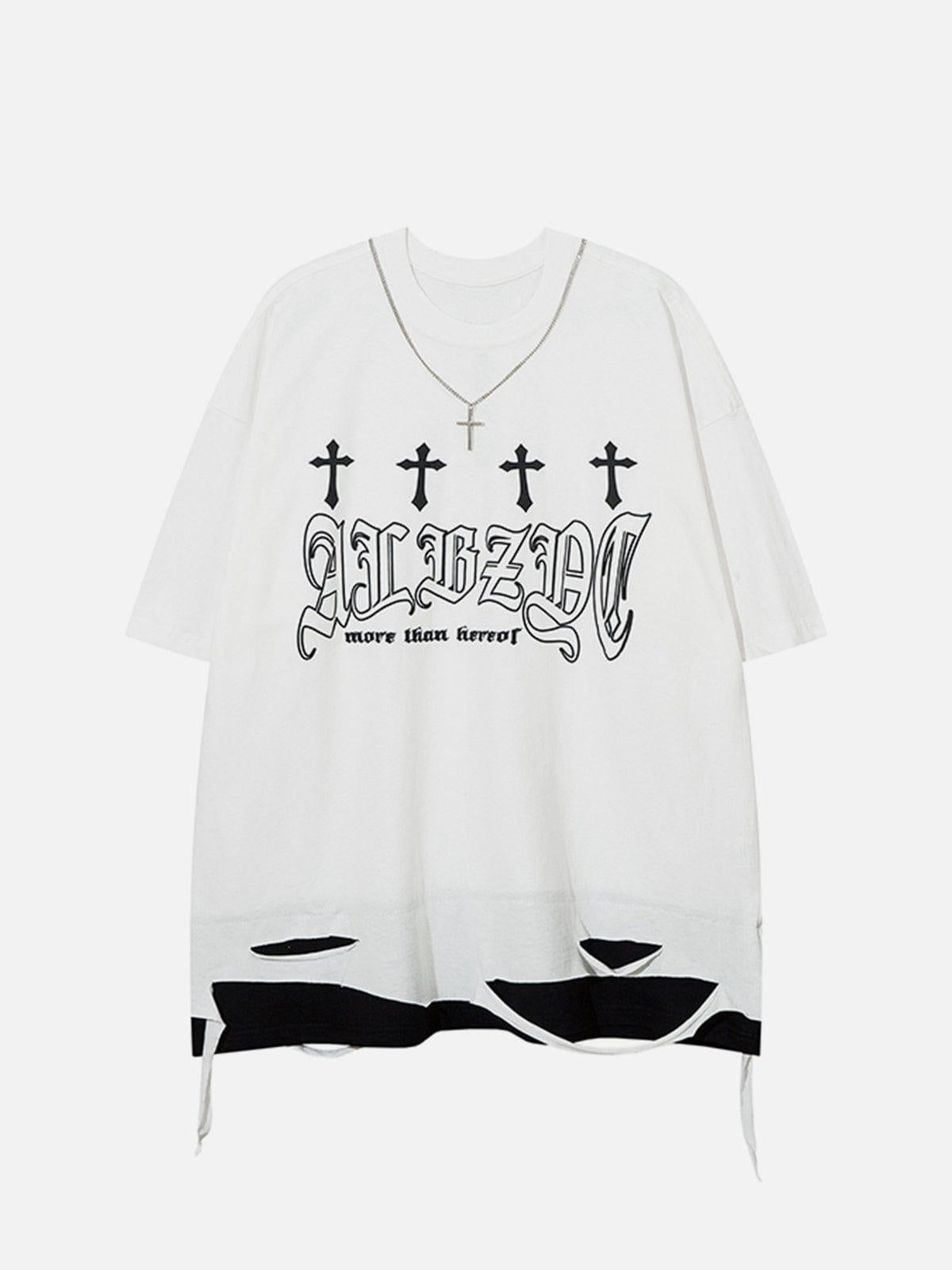 Broken Hole Fake Two Pieces Tee