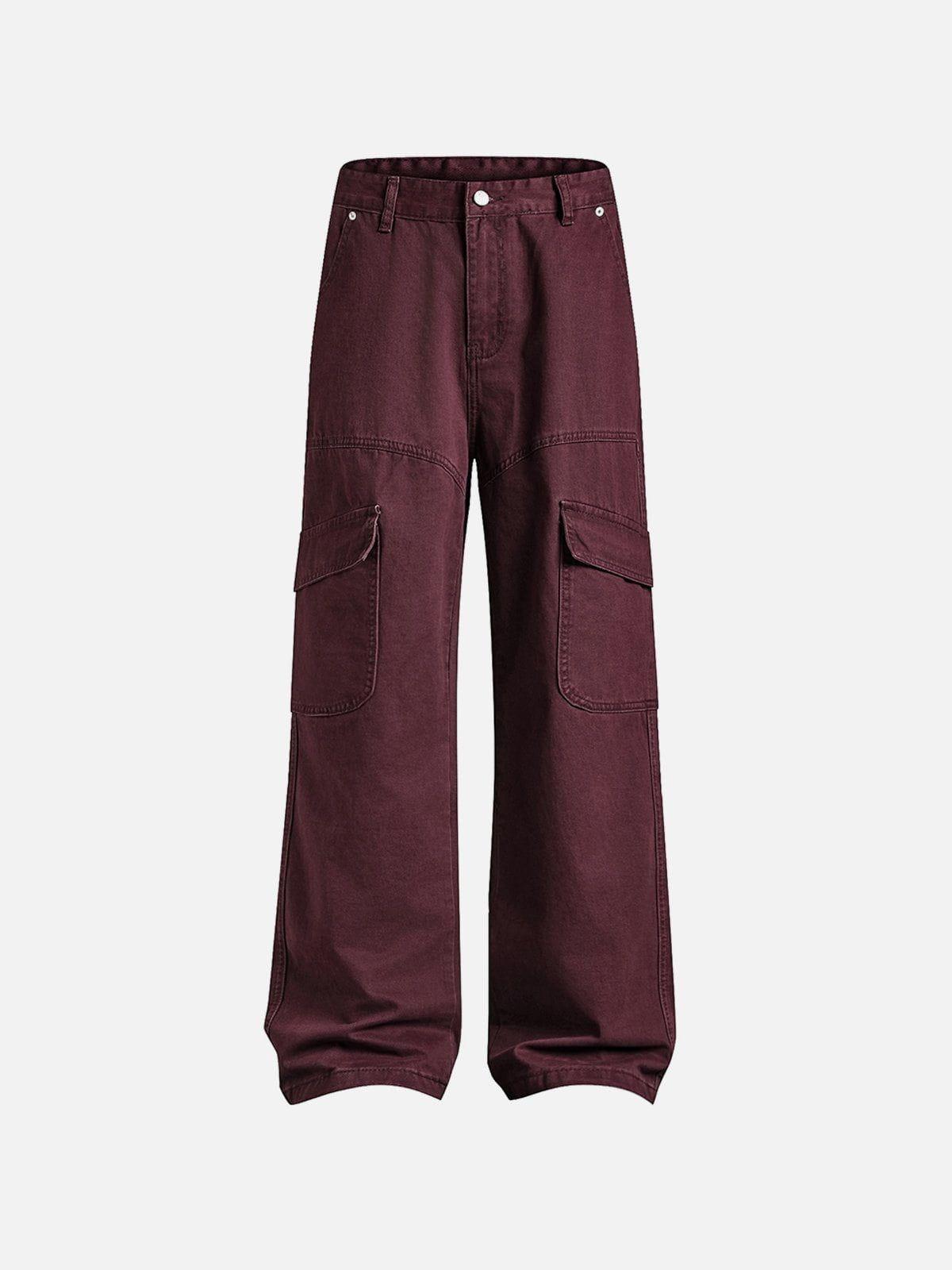 Burgundy Multi Pocket Jeans