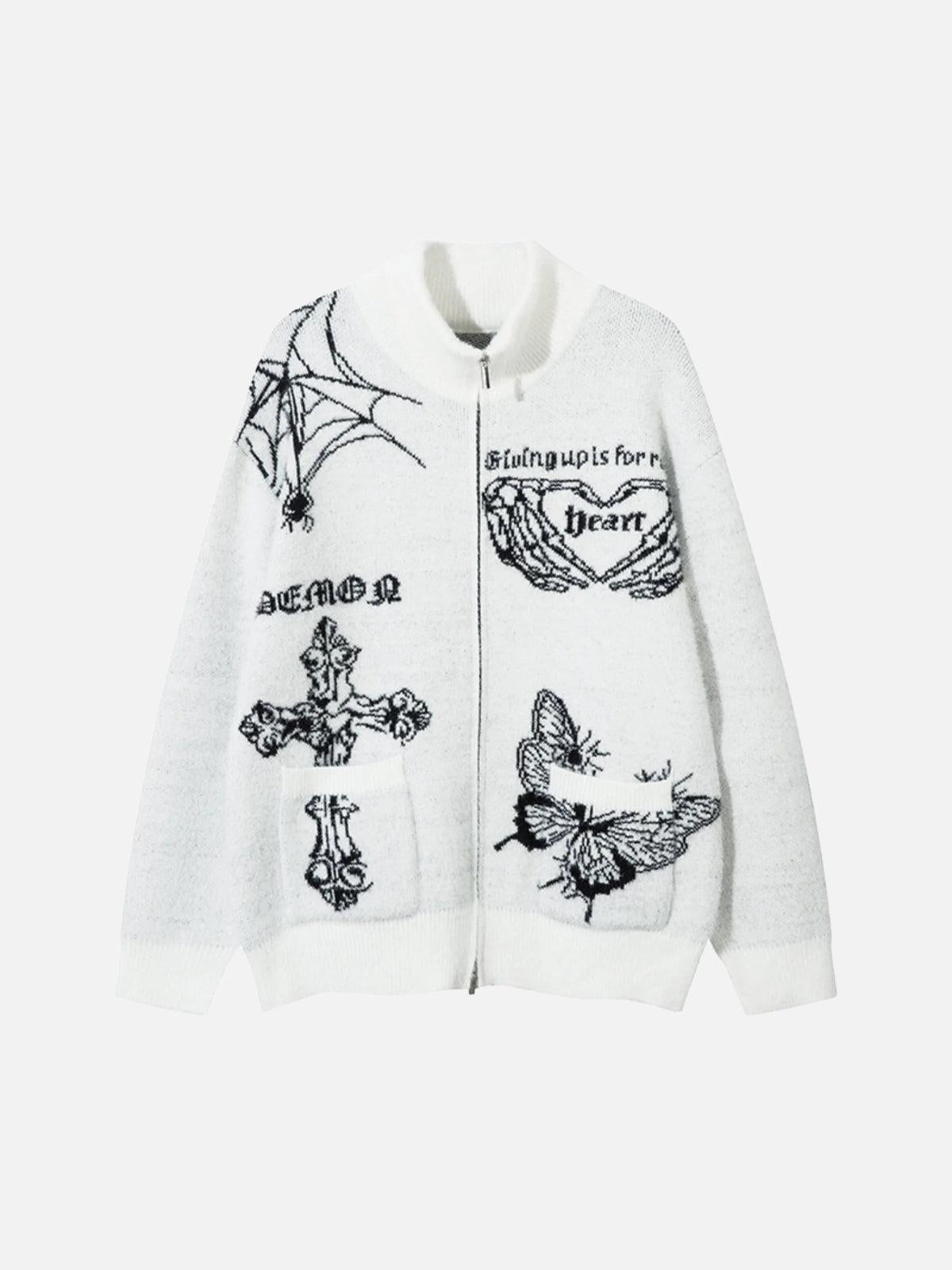 Butterfly Cross Knit Cardigan
