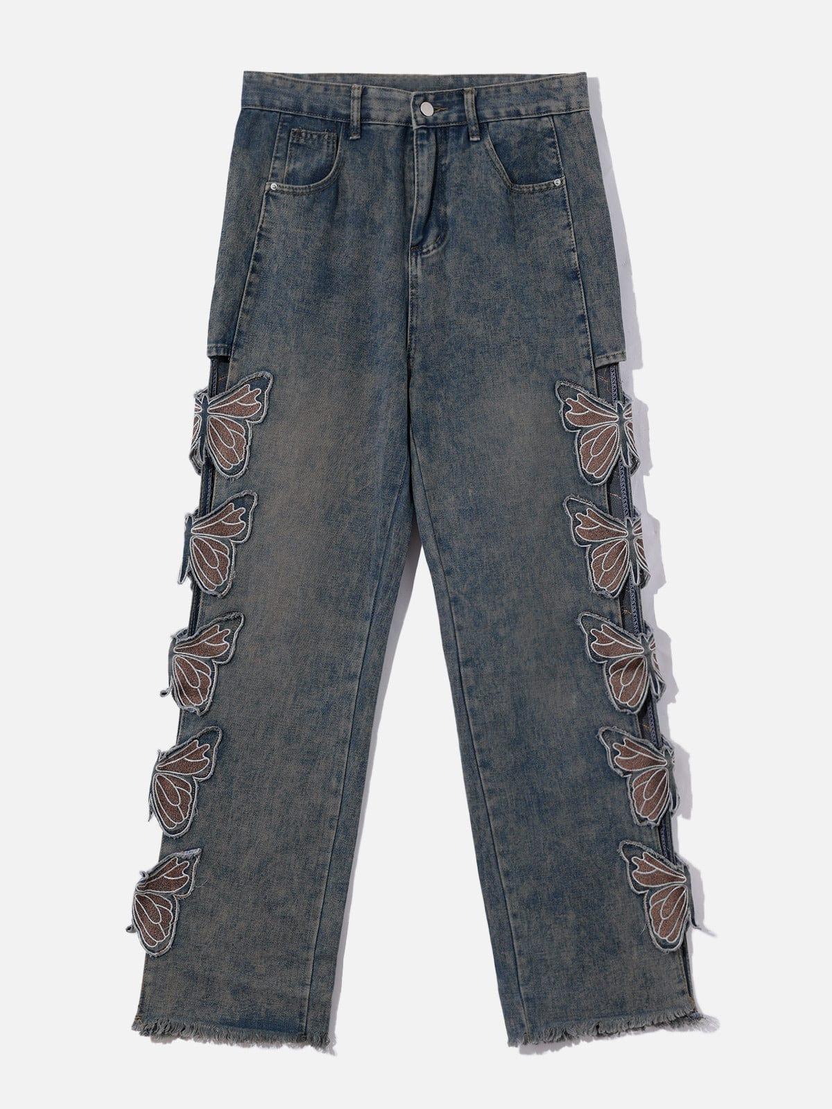 Butterfly Leg Cutout Jeans