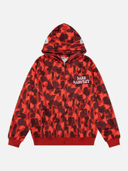 Camouflage Double Cap Design Hoodie