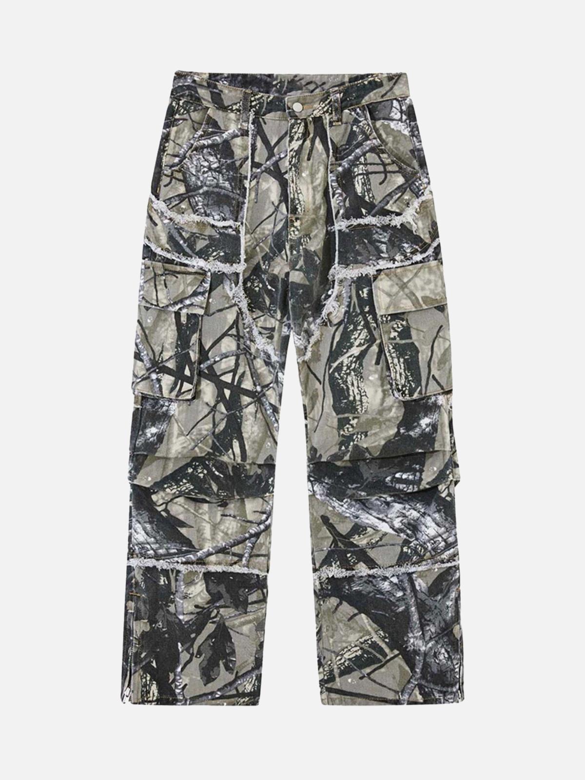 Camouflage Leaf Straight Leg Pants