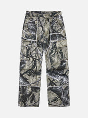 Camouflage Leaf Straight Leg Pants