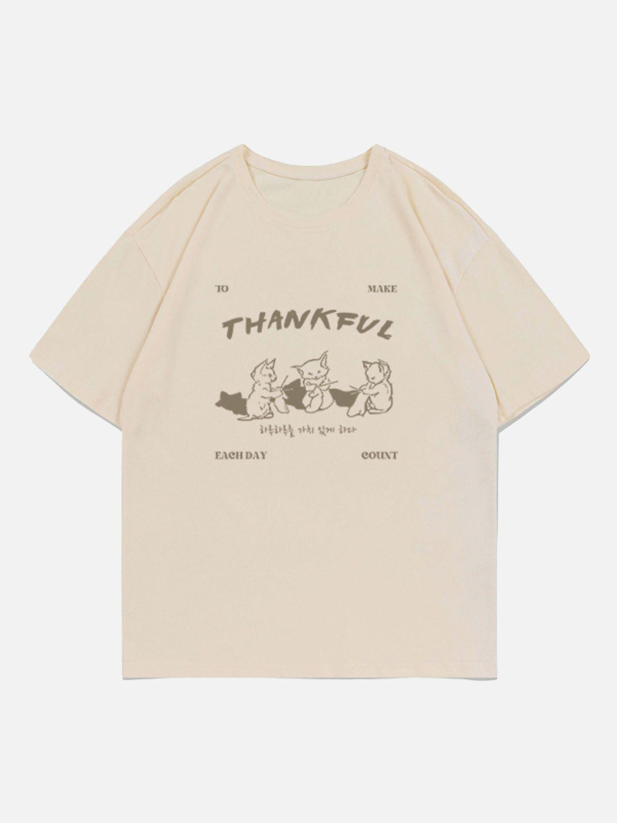 Cartoon Fox Print Tee