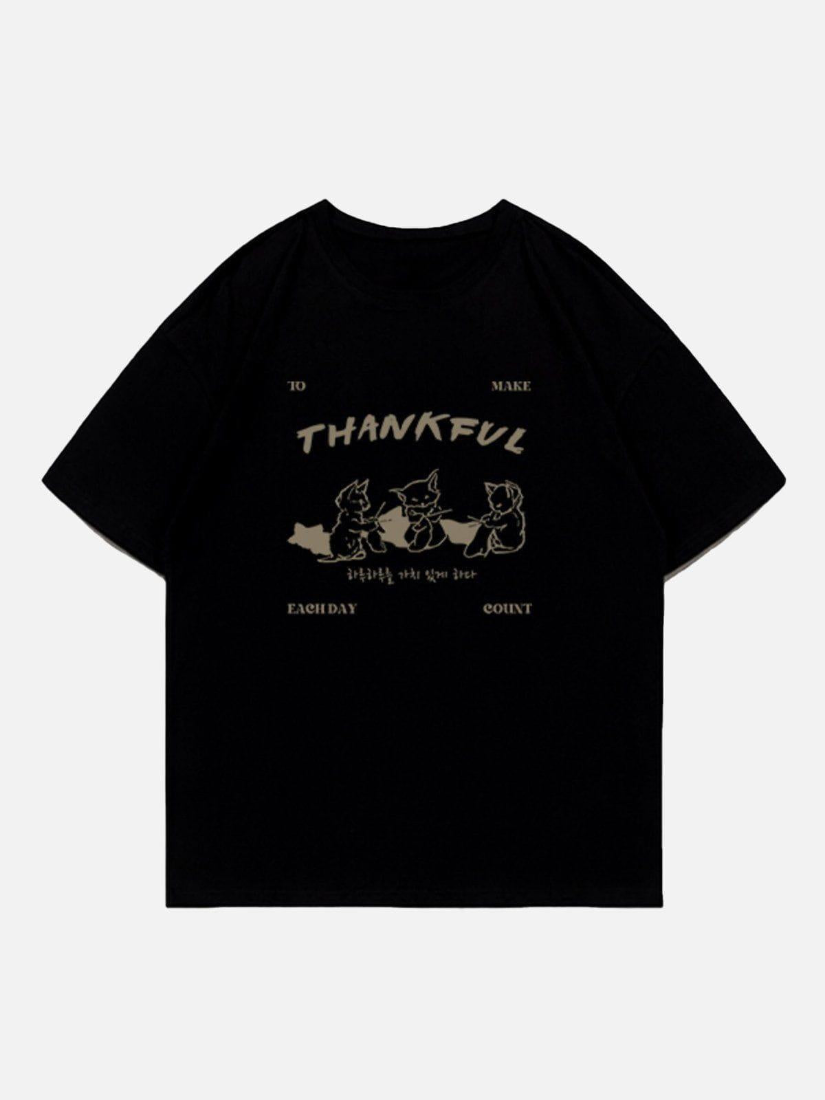 Cartoon Fox Print Tee
