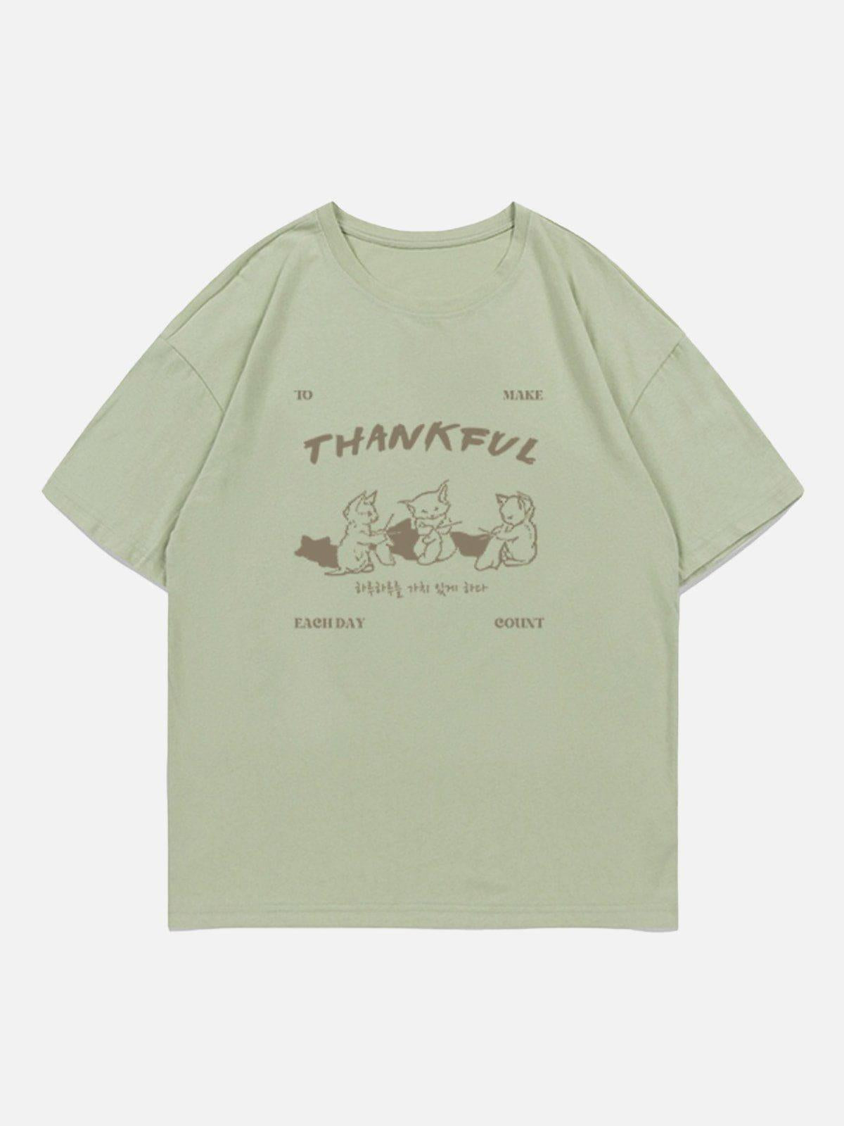 Cartoon Fox Print Tee
