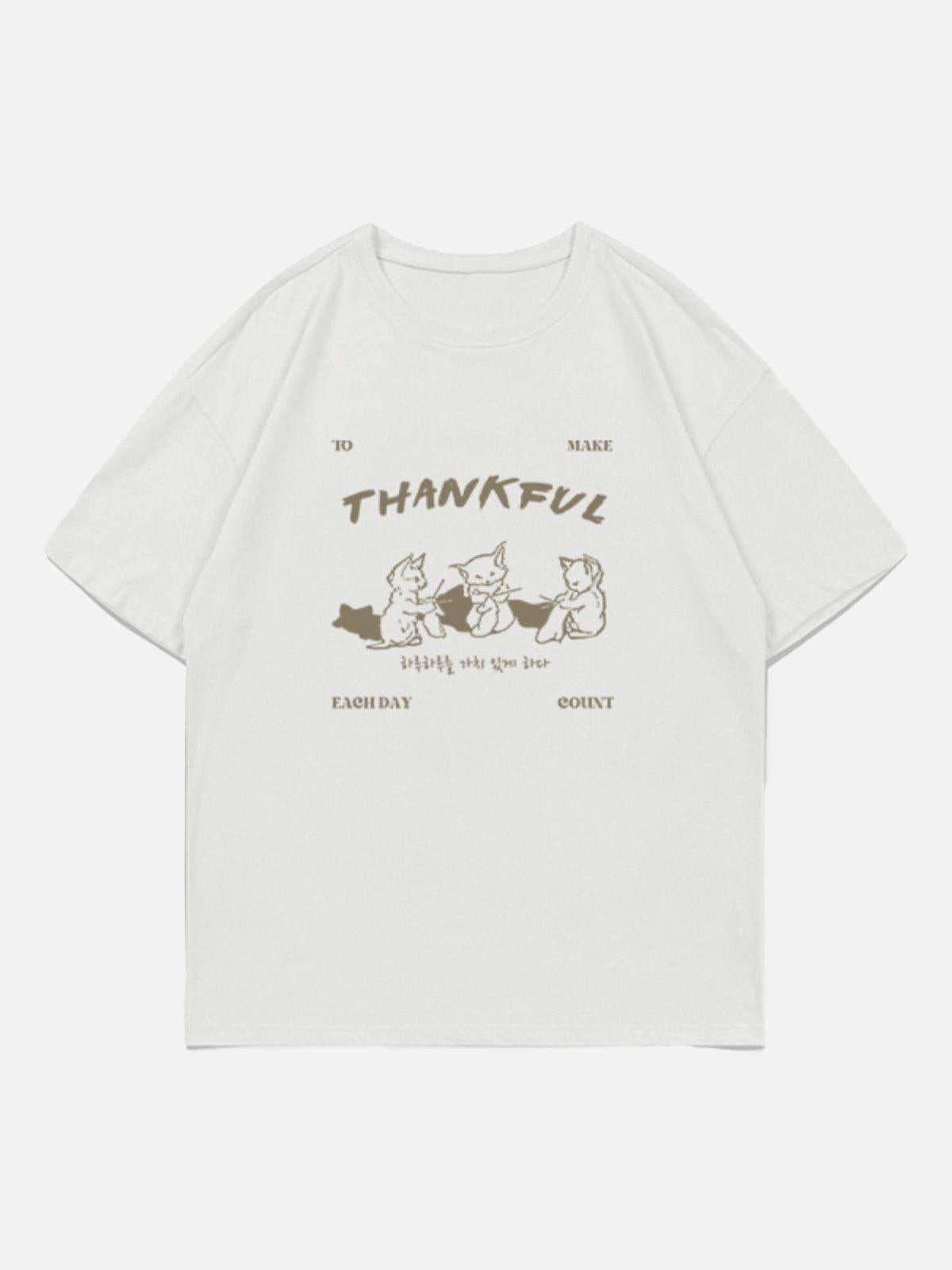 Cartoon Fox Print Tee