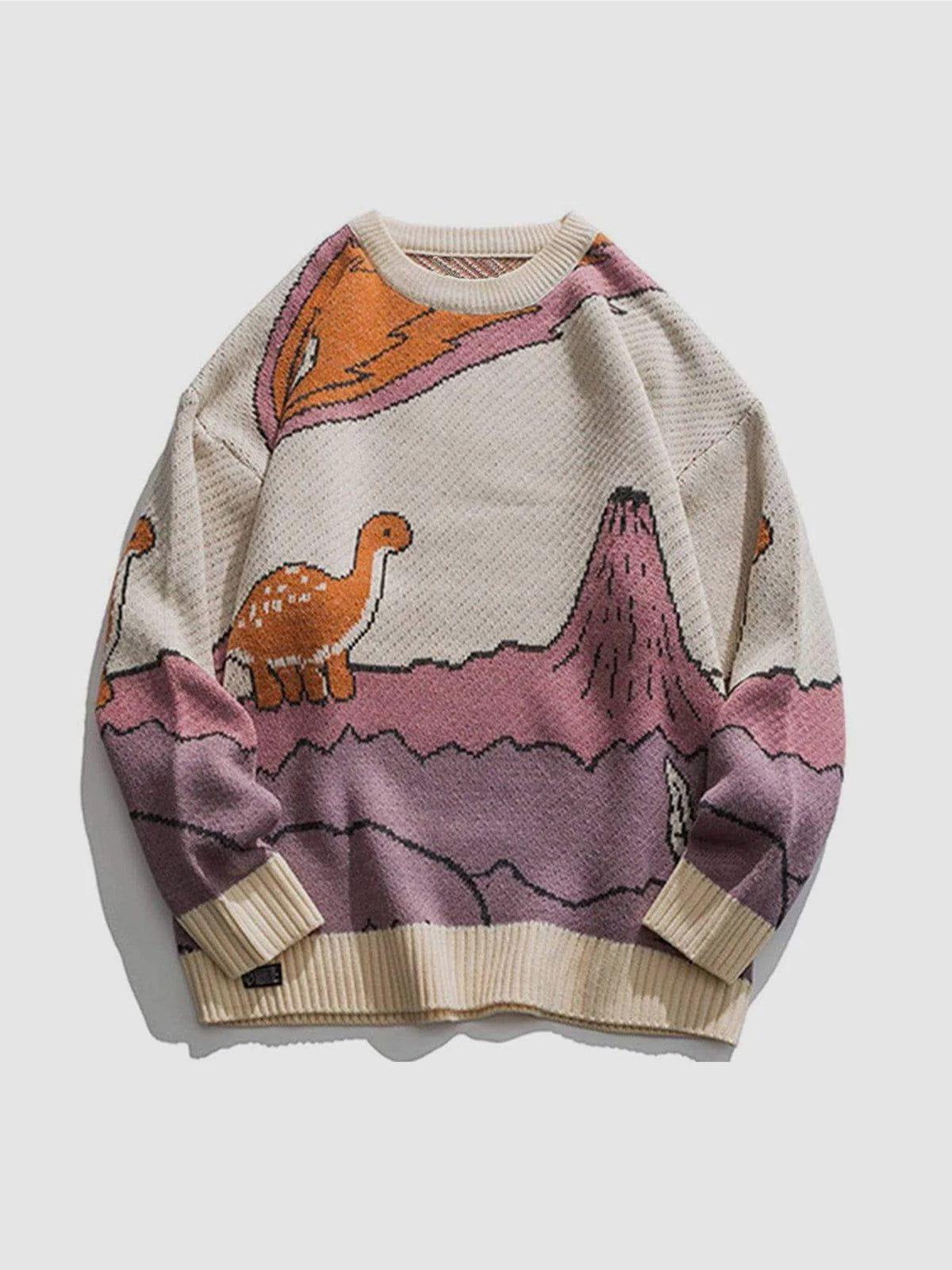Cartoon Little Dinosaur Knit Sweater
